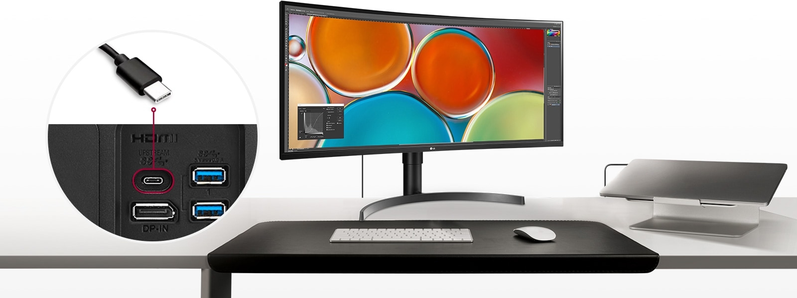 LG 35WN75C-B monitor usb